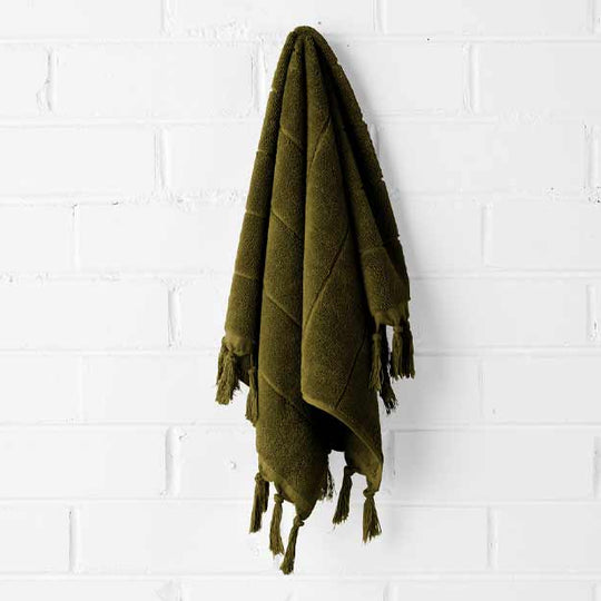 Paros 580GSM Cotton Bath Towel Range Khaki