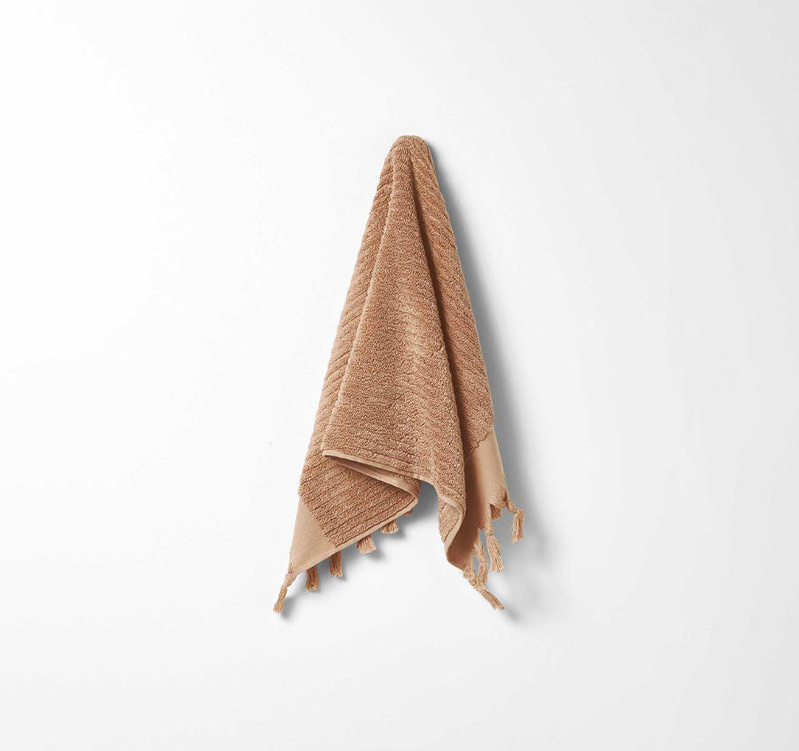 Paros Rib 580GSM Cotton Bath Towel Range Clay
