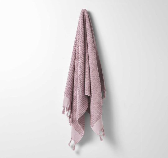 Paros Rib 580GSM Cotton Bath Towel Range Lilac