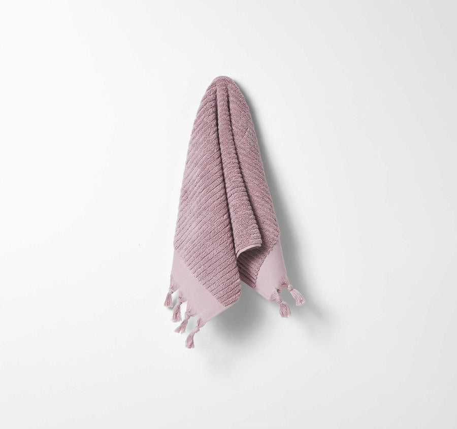 Paros Rib 580GSM Cotton Bath Towel Range Lilac