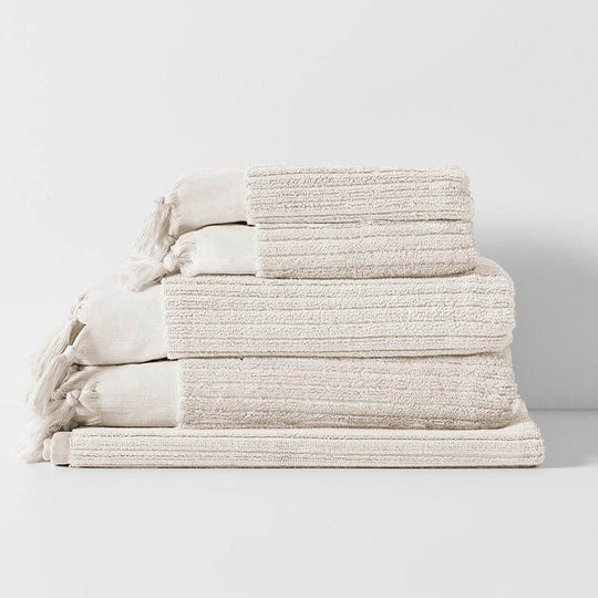 Paros Rib 580GSM Cotton Bath Towel Range Sand