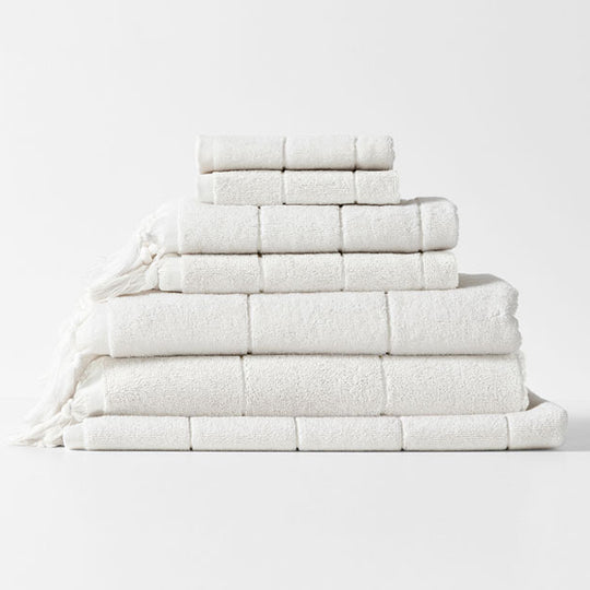 Paros 580GSM Cotton Bath Towel Range White Wash