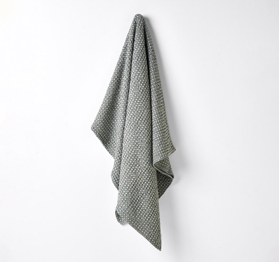 Waffle 140x200cm Throw Rug Dusty Blue