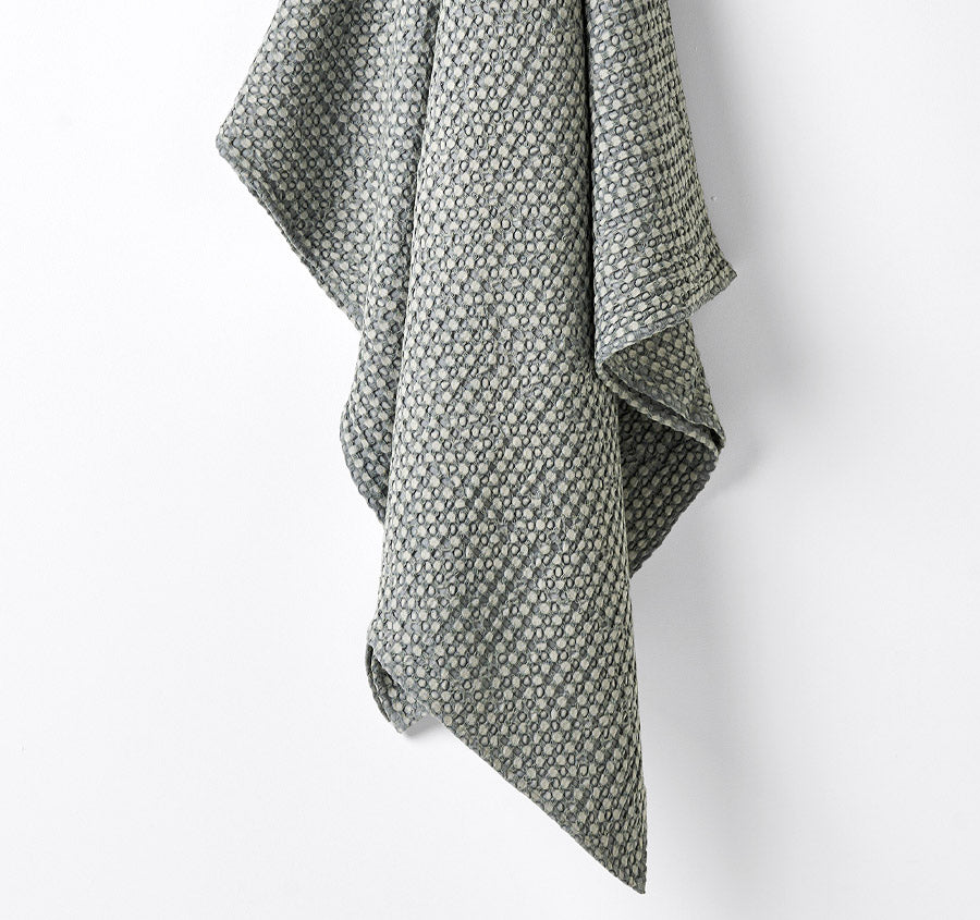 Waffle 140x200cm Throw Rug Dusty Blue