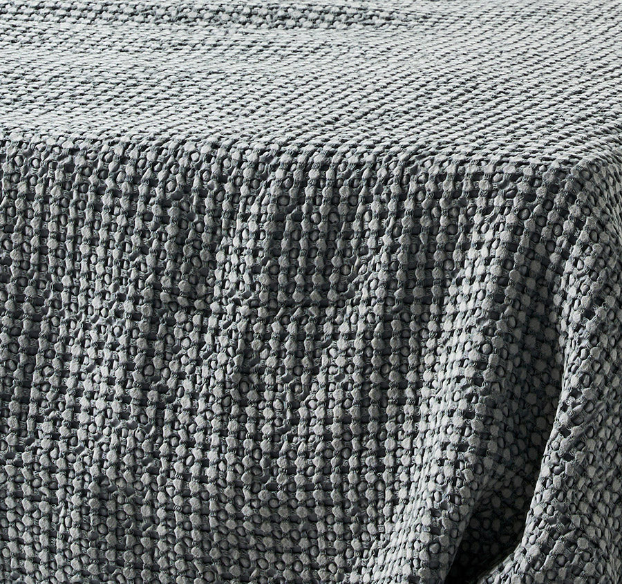 Waffle Bed Throw Dusty Blue