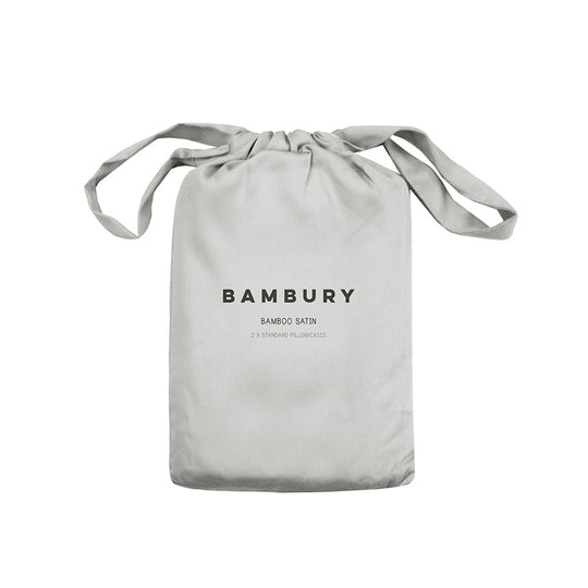 Bamboo Satin Standard Pillowcase Pair Silver