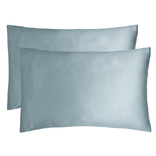 Bamboo Satin Standard Pillowcase Pair Slate Blue