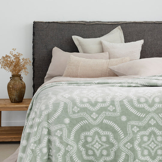 Beth Ultraplush Blanket Range Eucalyptus – Manchester Warehouse
