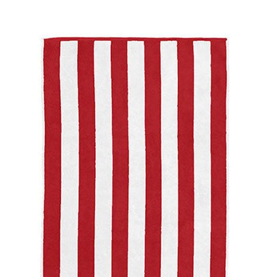 Cabana Stripe Upcycled Cotton 75x150cm Beach Towel Red