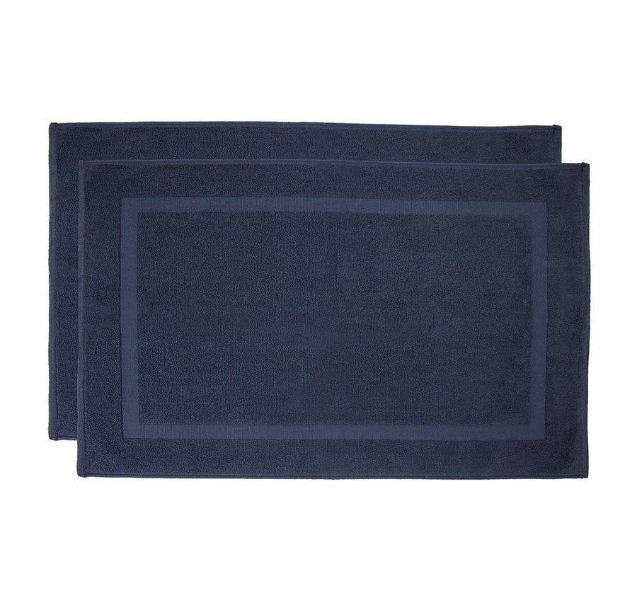 2 Piece Chateau 500GSM Cotton Bath Mat Set Navy
