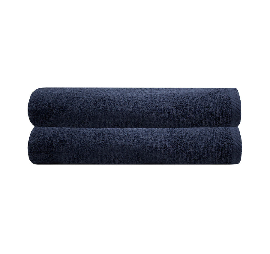 2 Piece Chateau 500GSM Cotton Bath Towel Set Navy
