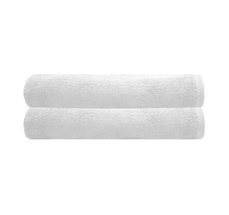 2 Piece Chateau 500GSM Cotton Bath Towel Set White