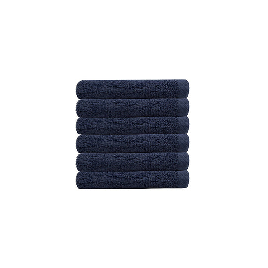 6 Piece Chateau 500GSM Cotton Face Washer Set Navy