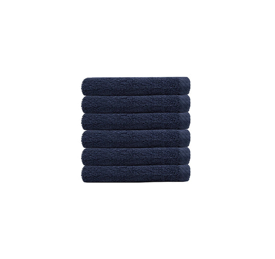 Chateau 6 Piece 500GSM Cotton Face Washer Set Navy