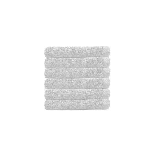 6 Piece Chateau 500GSM Cotton Face Washer Set White