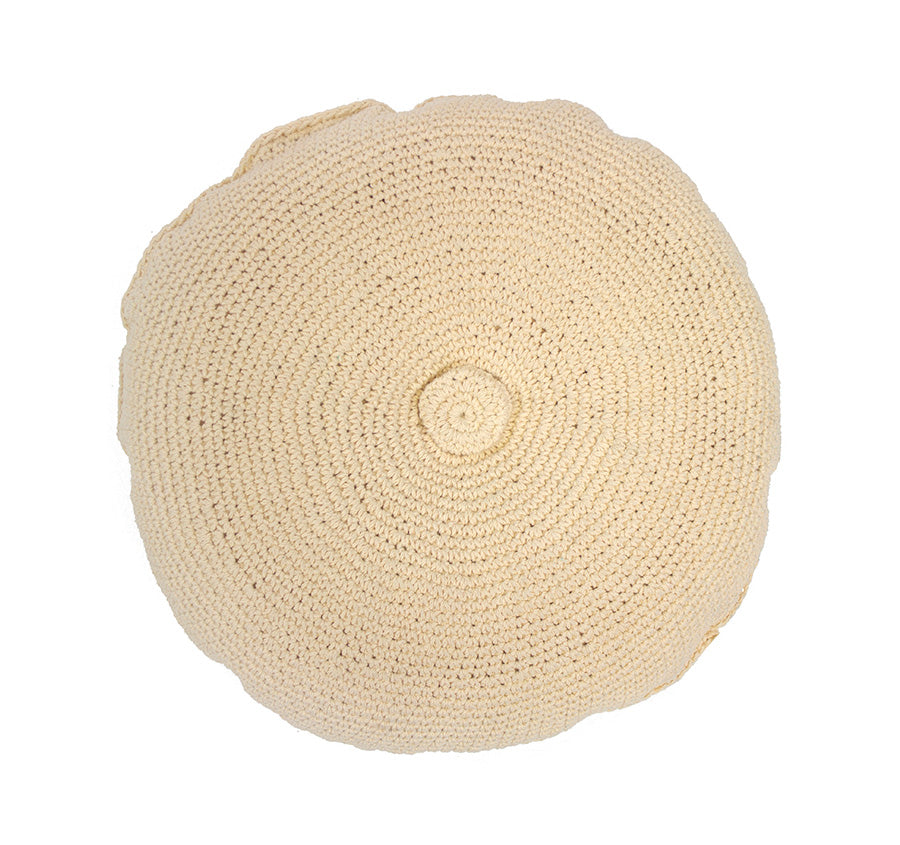 Demi 45cm Round Filled Cushion Custard