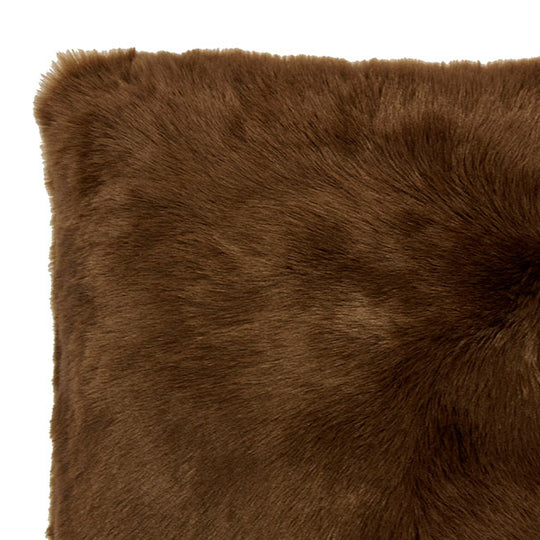 Faux Fur Plain 30x50cm Filled Cushion Hazel