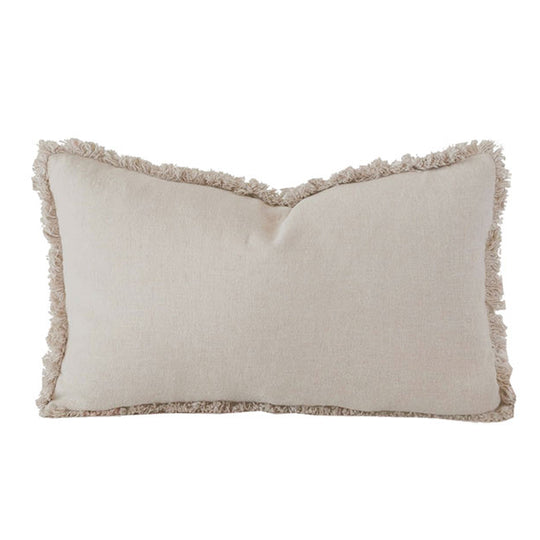 French Linen 30x60cm Filled Cushion Pebble