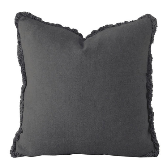 French Linen 50x50cm Filled Cushion Charcoal