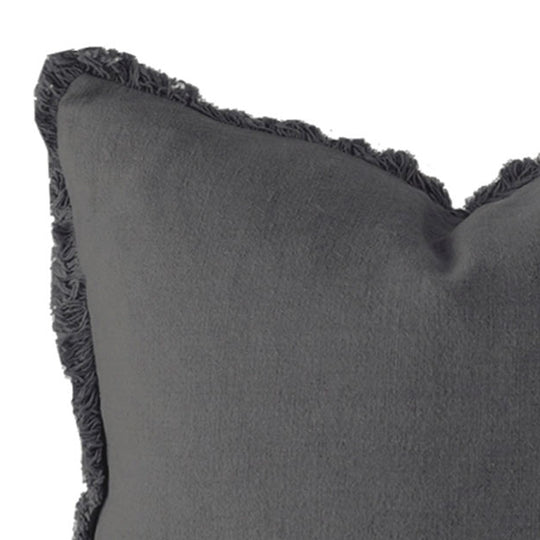 French Linen 50x50cm Filled Cushion Charcoal