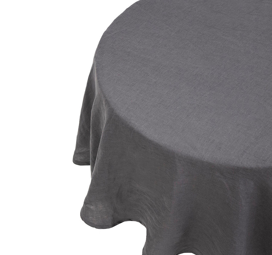 French Linen 228cm Round Tablecloth Snow