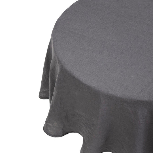 French Linen 228cm Round Tablecloth Snow