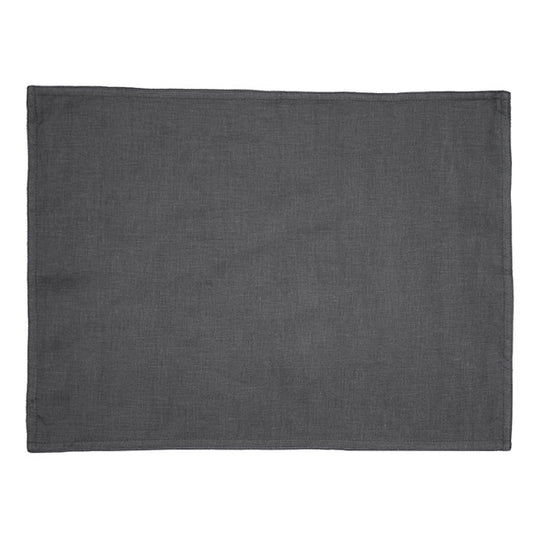 French Linen 33x45cm Placemat Charcoal