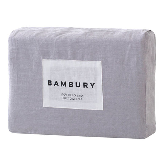 French Linen Quilt Cover Set Range Silver