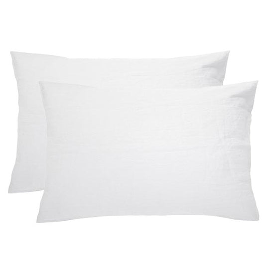 French Linen Standard Pillowcase Pair Snow
