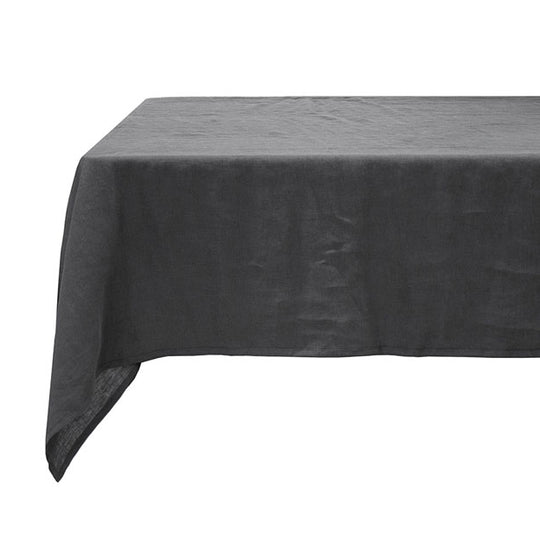 French Linen 150x275cm Tablecloth Charcoal