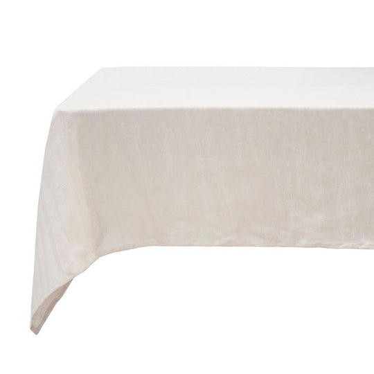 French Linen 150x275cm Tablecloth Pebble