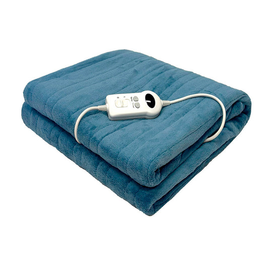 Bambury 120x160cm Heated Throw Rug Blue
