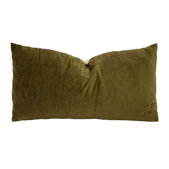 Velvet 30x60cm Filled Cushion Olive