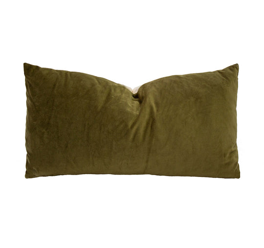 Velvet 30x60cm Filled Cushion Olive