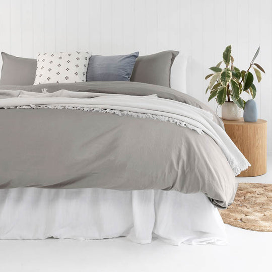 Temple Organic Cotton Standard Pillowcase Pair Grey