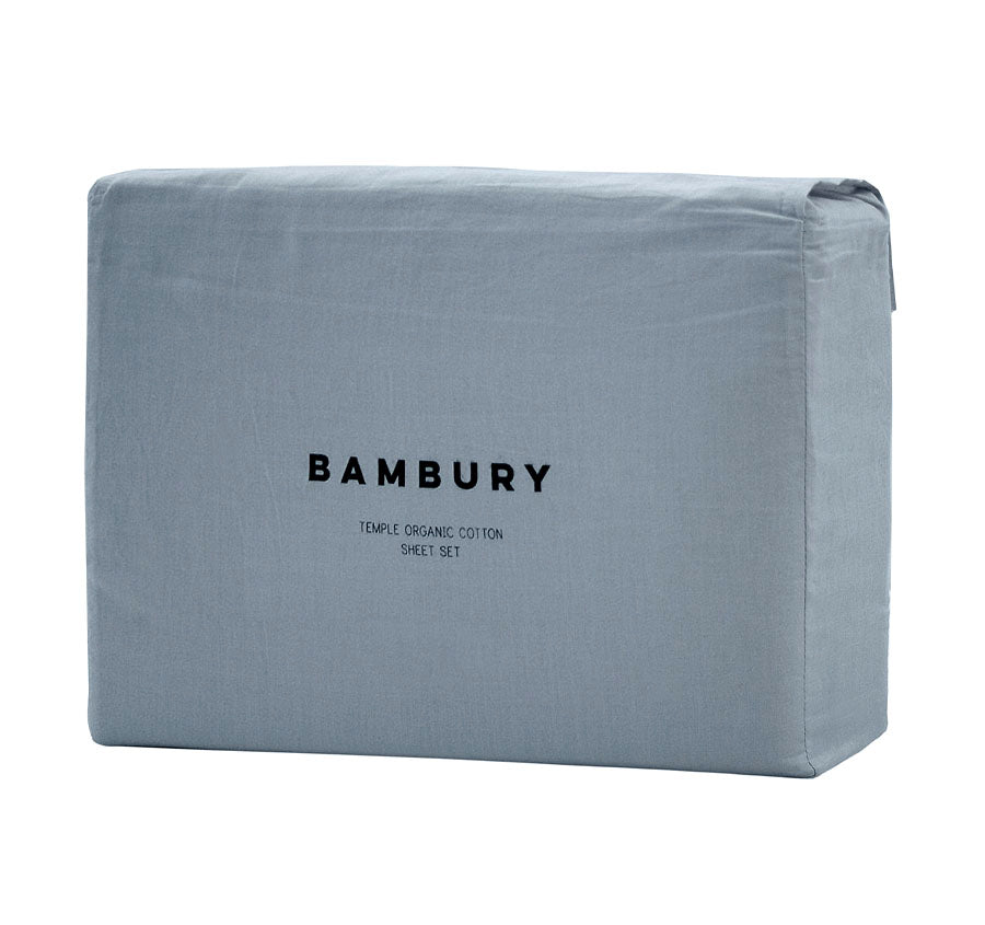 Temple Organic Cotton Sheet Set Range Steel Blue