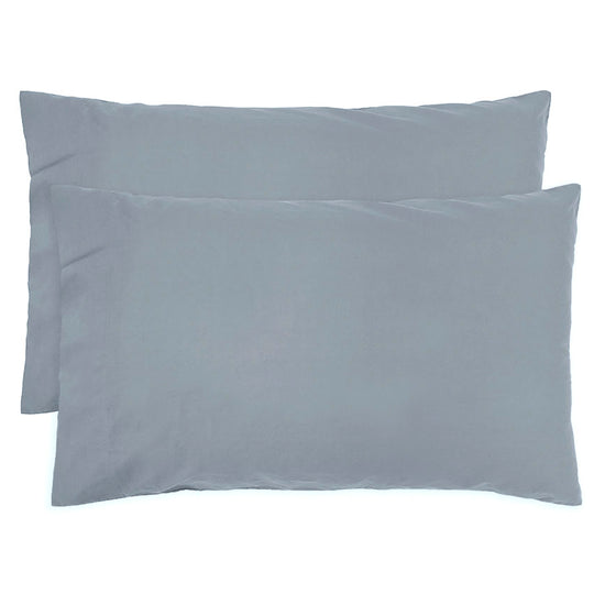 Temple Organic Cotton Standard Pillowcase Pair Steel Blue