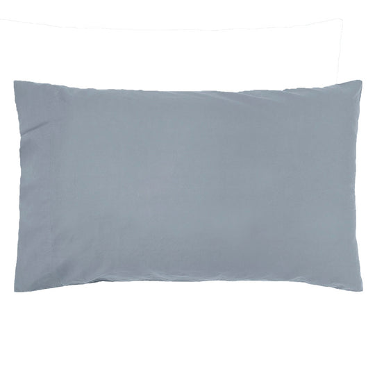 Temple Organic Cotton Standard Pillowcase Pair Steel Blue
