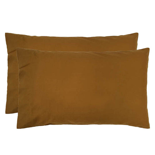 Temple Organic Cotton Standard Pillowcase Pair Tobacco