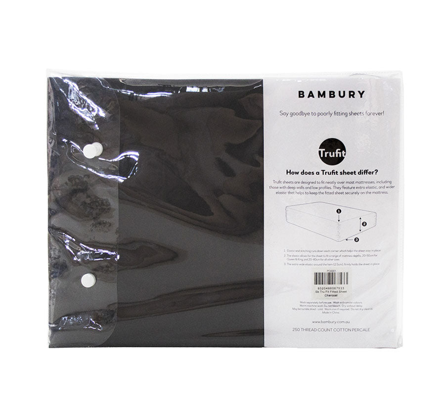 Trufit Fitted Sheet Range Charcoal