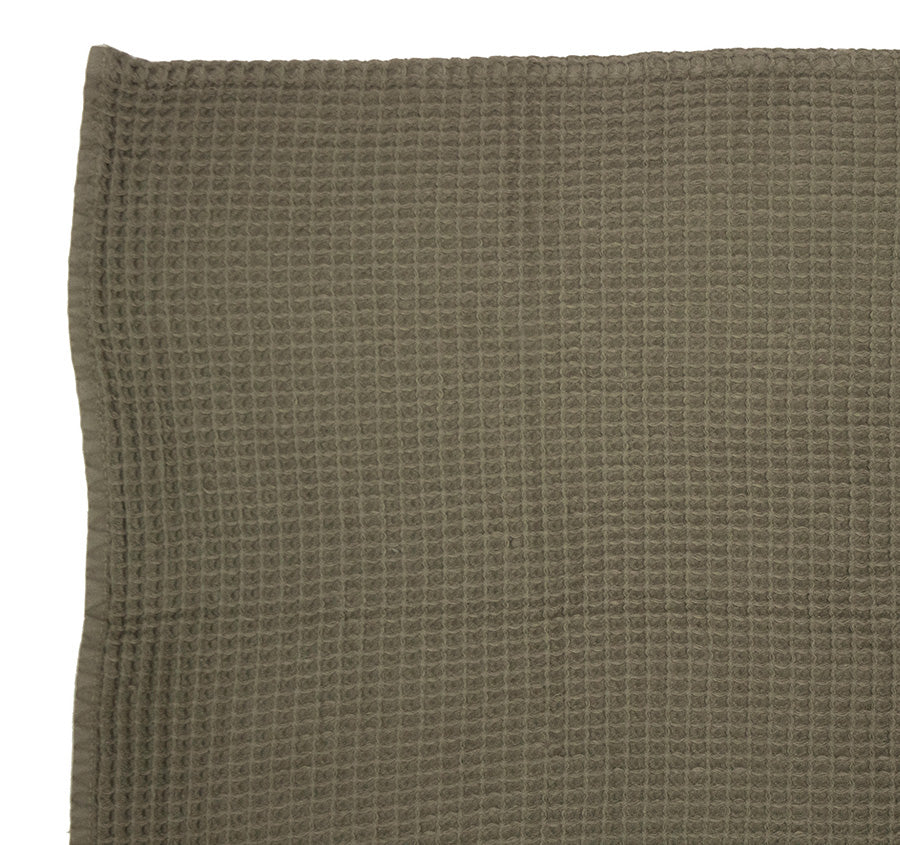 Waffle 130x180cm Throw Rug Olive