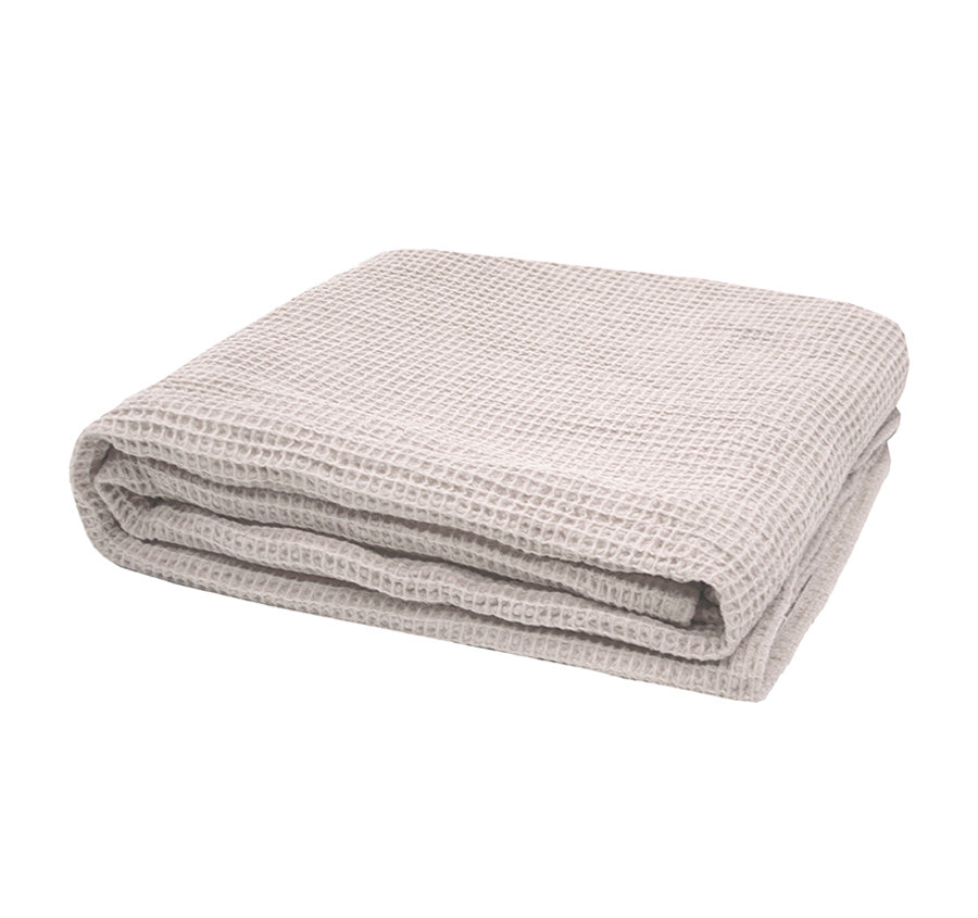 Waffle 130x180cm Throw Rug Pebble