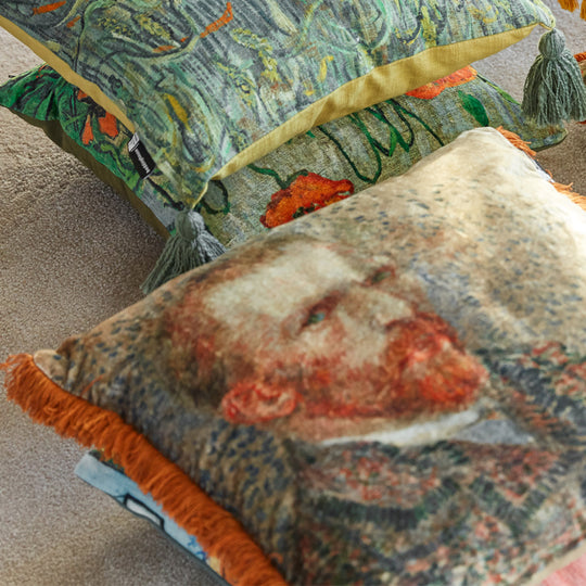 Van Gogh Portrait 50x50 Filled Cushion Natural