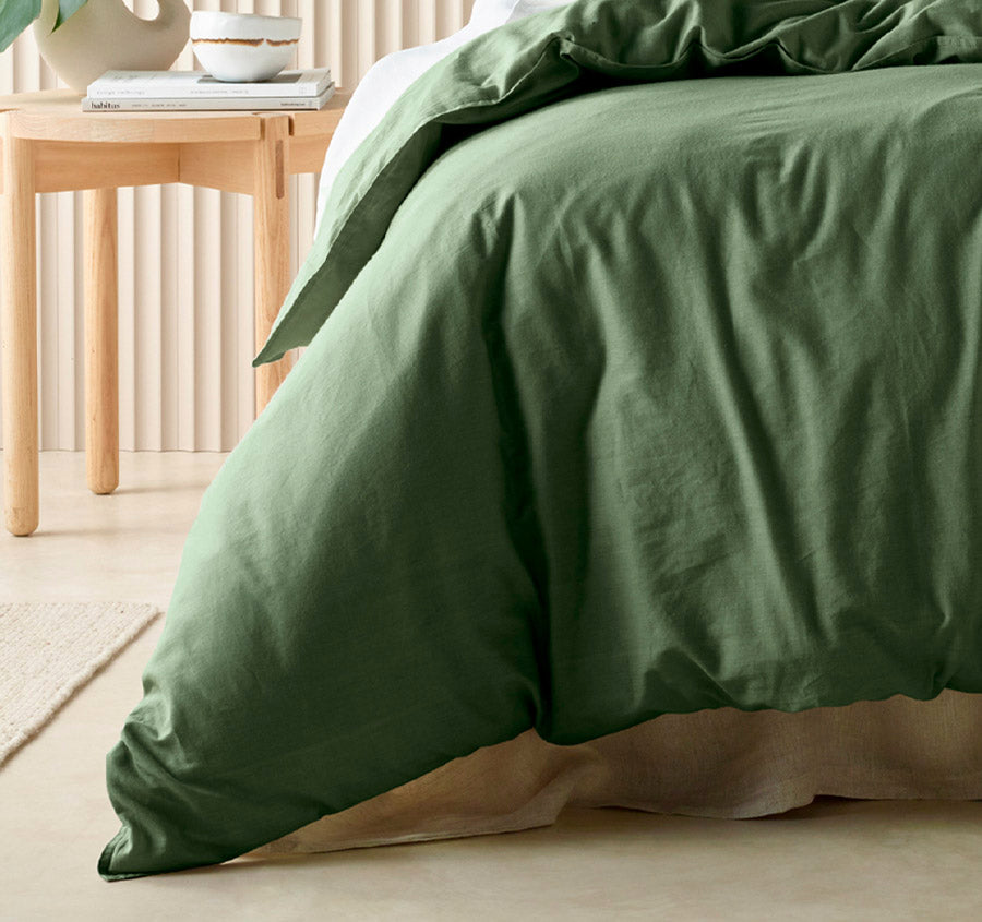 Acacia Quilt Cover Set Range Olive