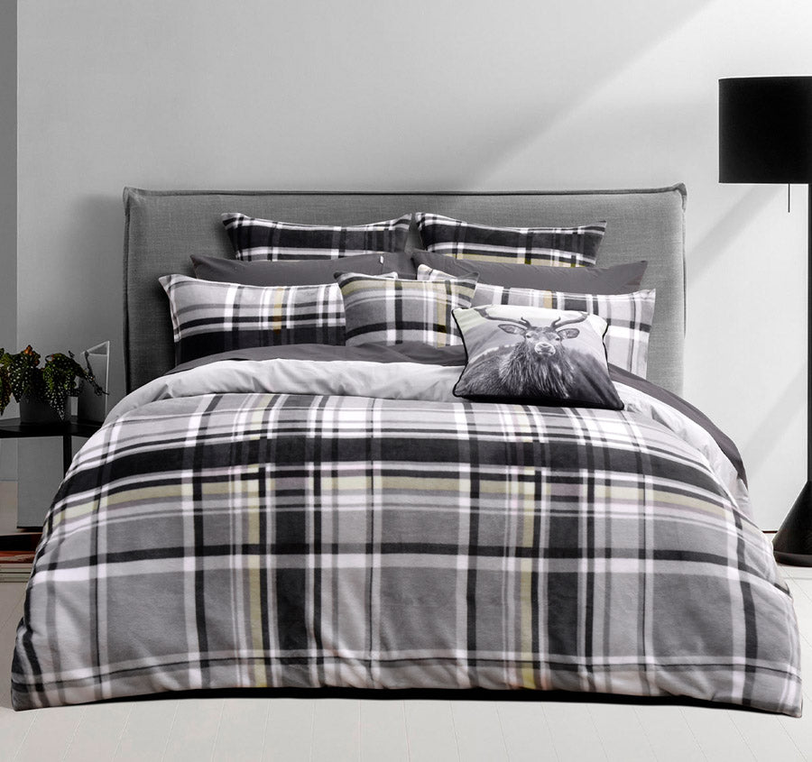 Chester Quilt Cover Set Range Black