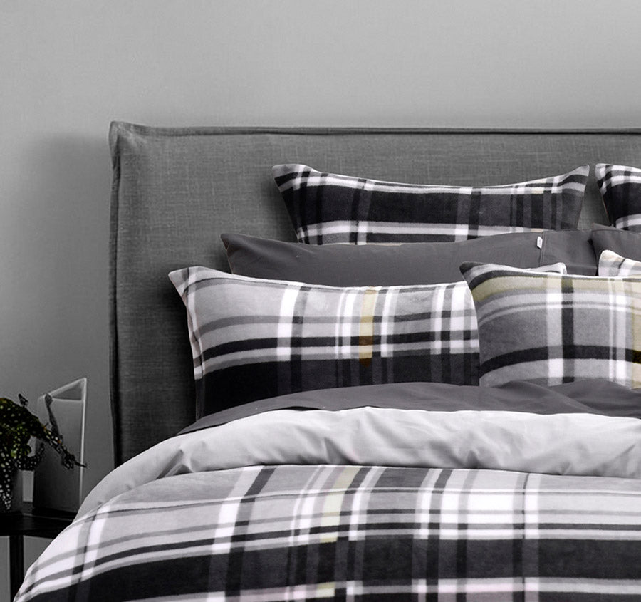 Chester Quilt Cover Set Range Black