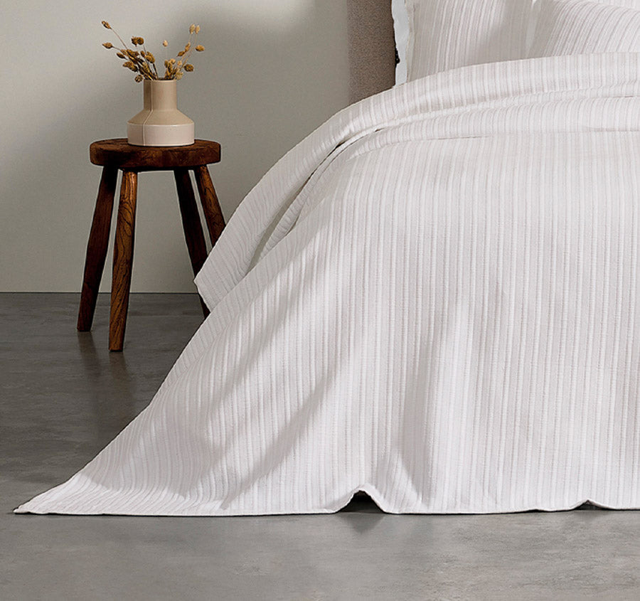 Evora Coverlet Set Range White