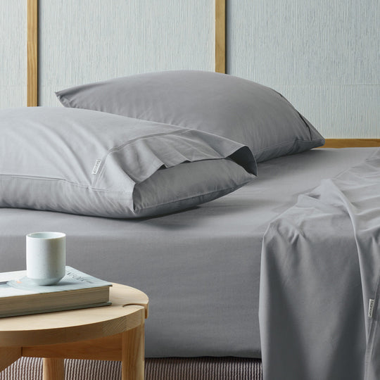 Natural Sleep Recycled Cotton and Bamboo Sheet Set Range Silver
