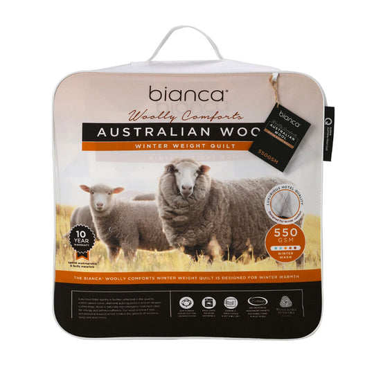 Woolly Comforts 550gsm Winter Australian Wool Quilt Range
