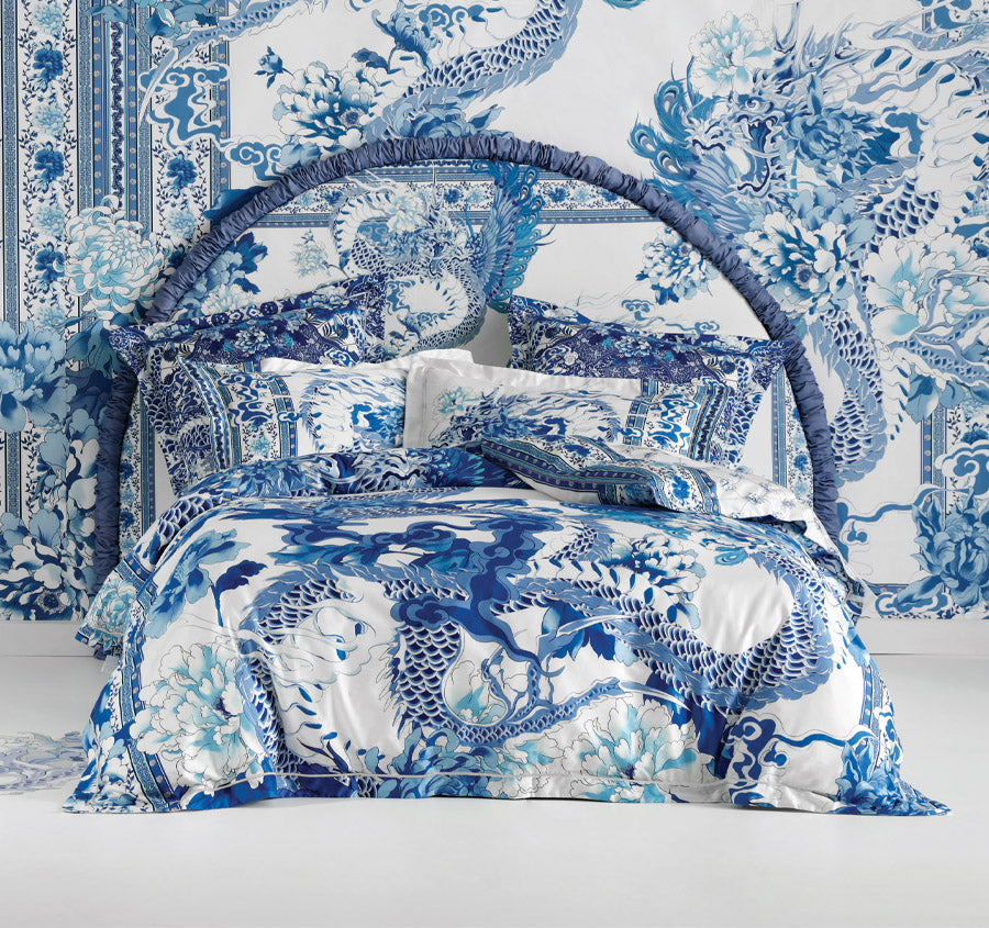 Heart Of A Dragon Quilt Cover Set Range Blue